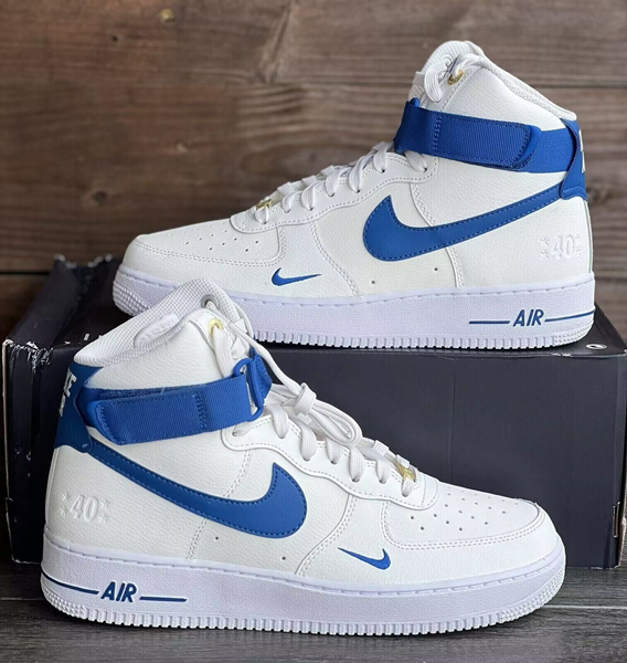 Men's Air Force 1 White Blue Shoes 0281